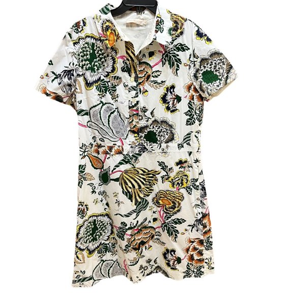 Tory Burch Dresses & Skirts - Tory Burch Ivory Happy Times Sz 12 Port Shirtdress NWT